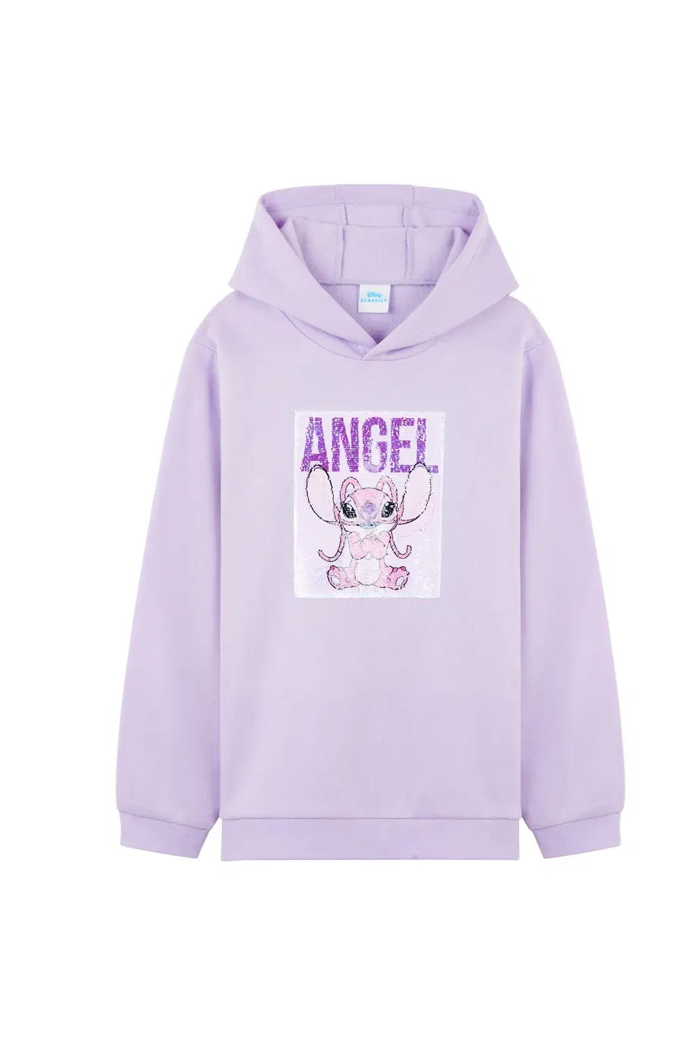Детский худи с реверсивными пайетками Stitch Disney, фиолетовый