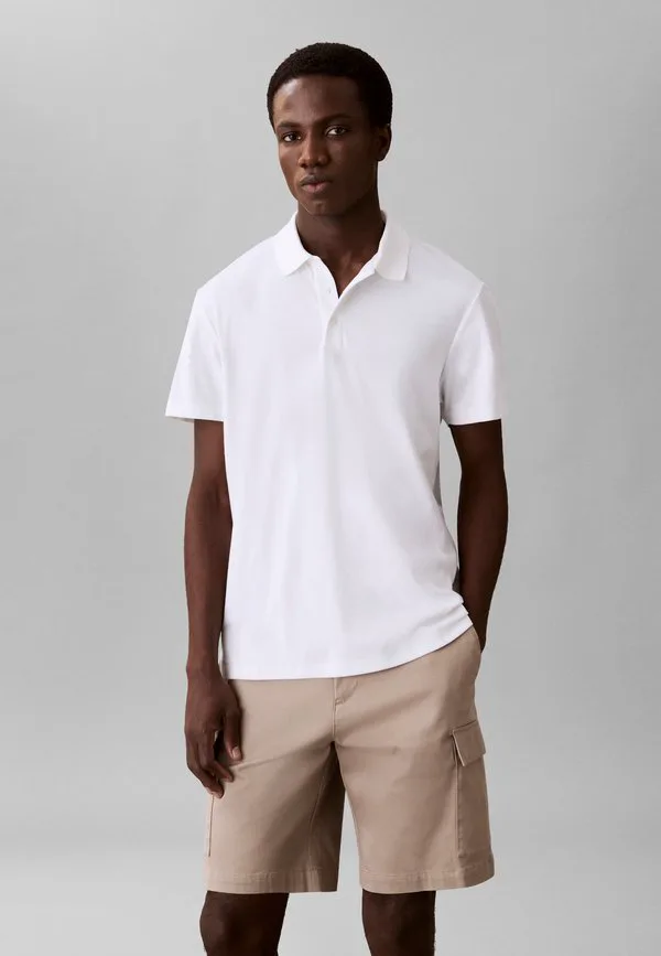 Поло из коллекции tech interlock Calvin Klein, Bright White