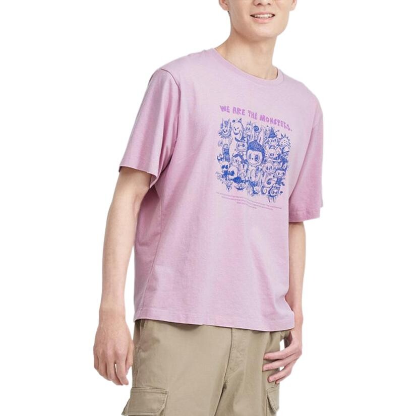 Футболка Pop Mart X унисекс розовая Uniqlo, розовый — фото 4