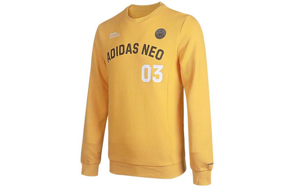 Толстовка neo m cs vrsty sw logo printing knit sports round neck pullover yellow Adidas, желтый — фото 3