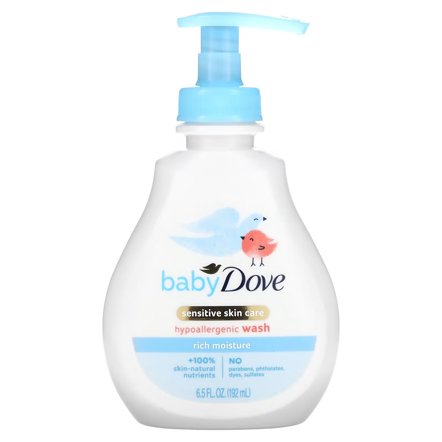 

Гипоаллергенное средство для умывания Dove Baby Sensitive Skin Care Rich Moisture, 6,5 жидких унций (192 мл)