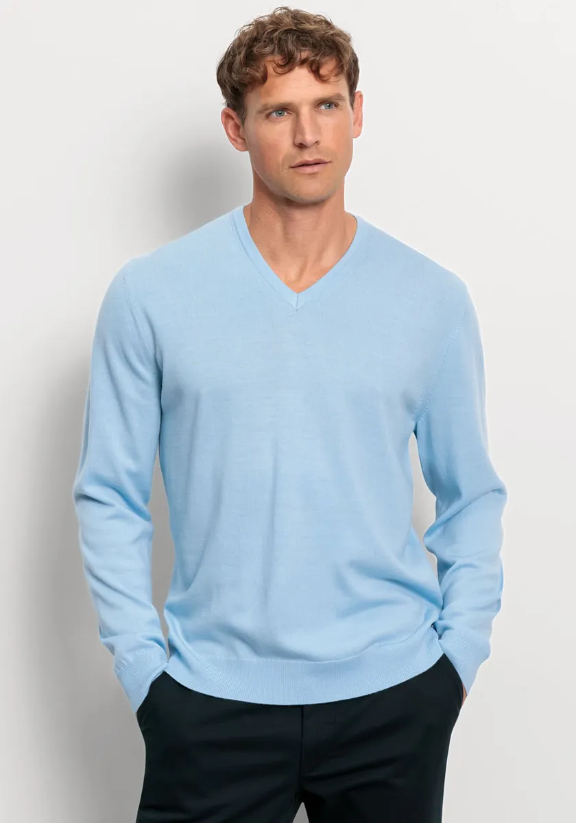 

OLYMP Свитер с круглым вырезом "OLYMP Knit Casual", голубой