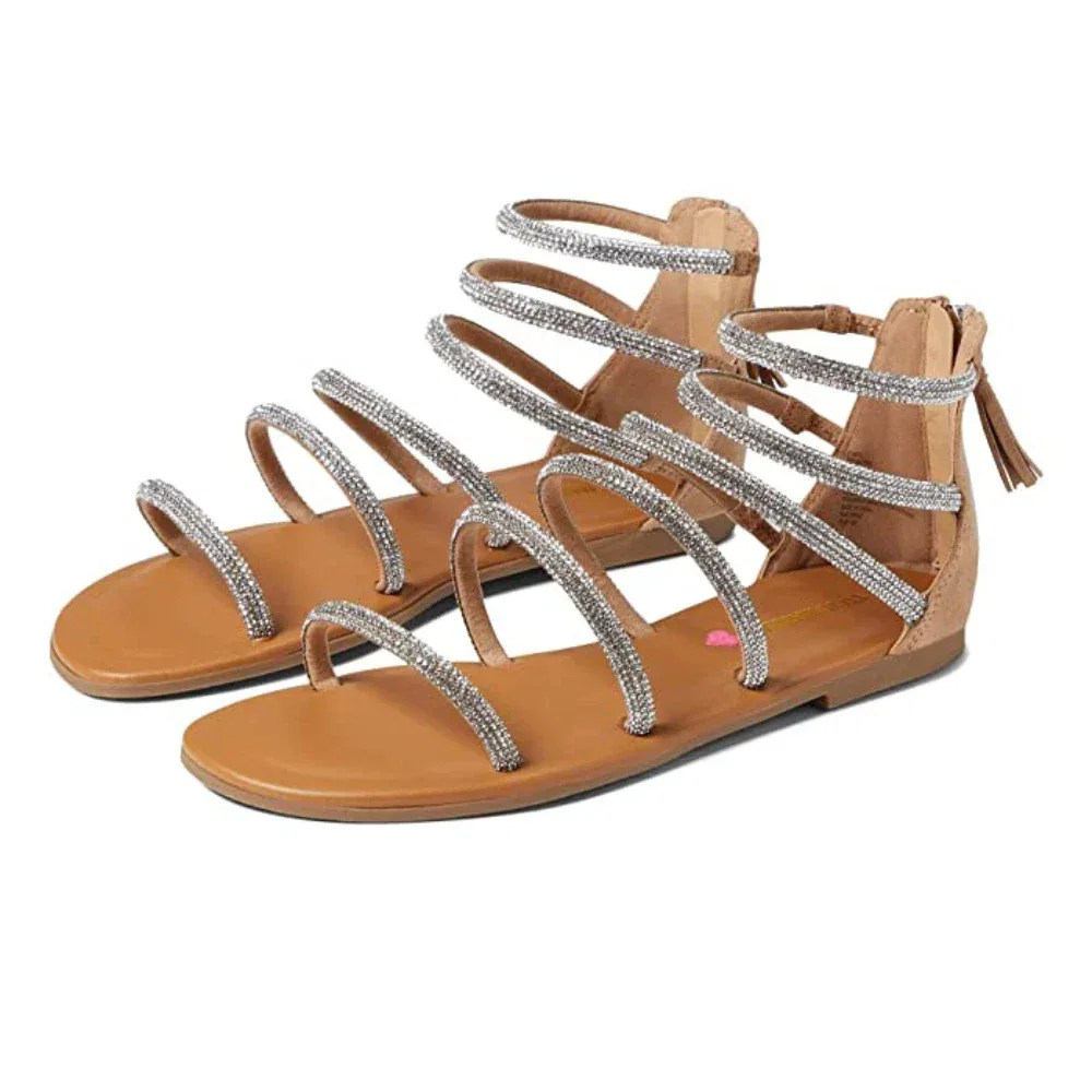 Детские сандалии Steve Madden Twirl, серебристые, с кисточками, из пеноматериала с эффектом памяти и ремешками, ZAP1170