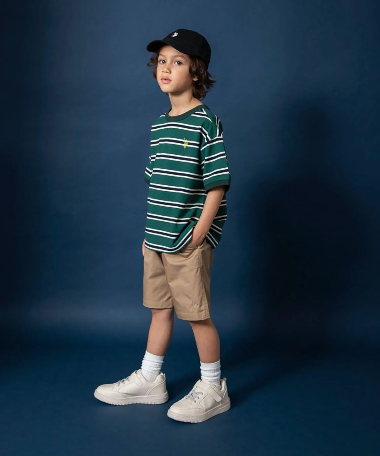 Детские шорты US POLO ASSN. с вышивкой, branshes, бежевые — фото 4