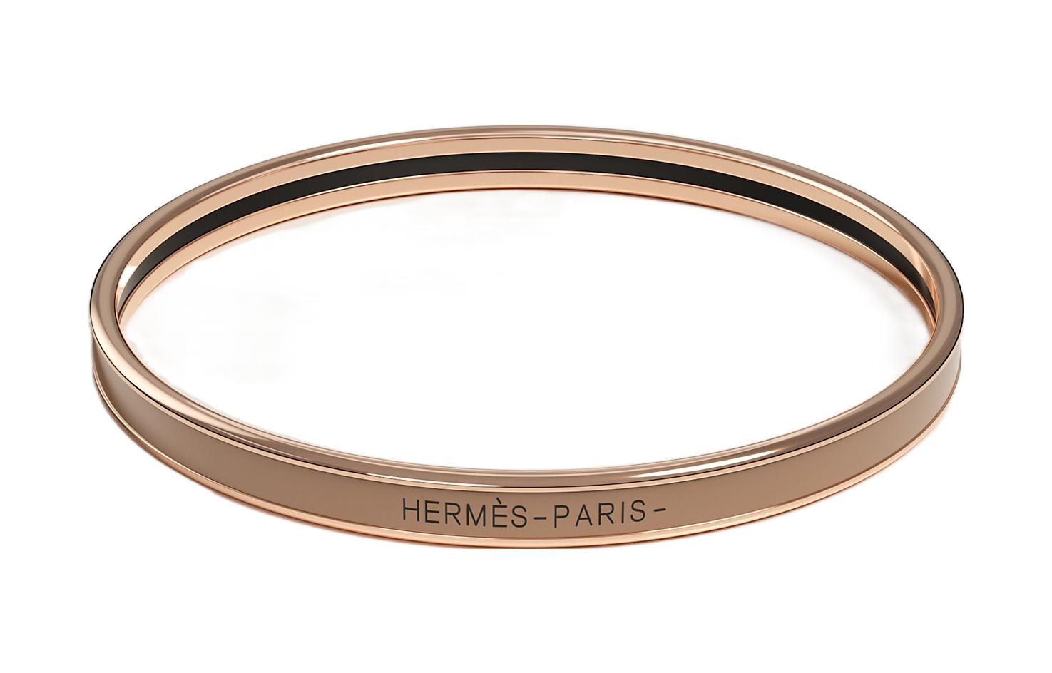 HERMES Браслет Uni Rose Gold plated для женщин, цвет chestnut brown — фото 4