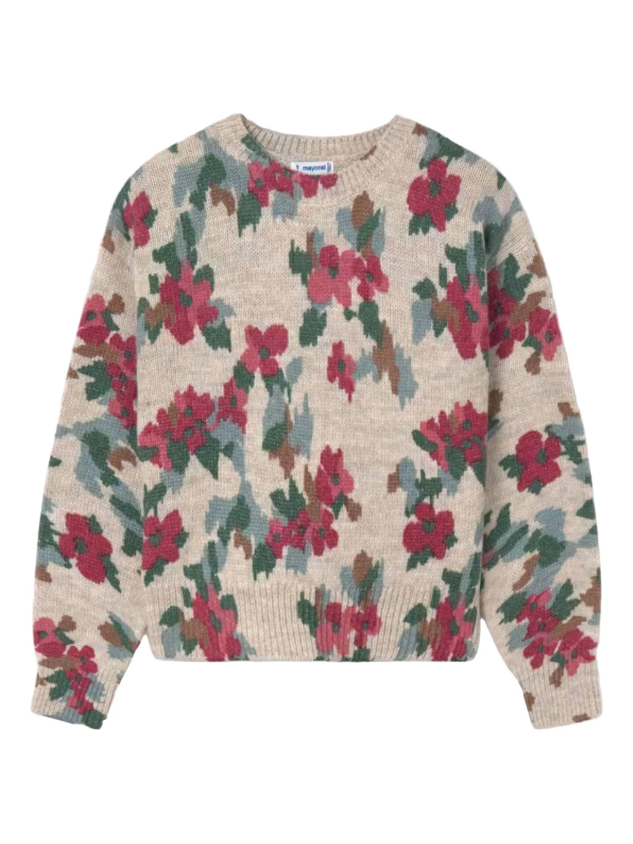 

Свитер с цветочным узором Mayoral, бежевый