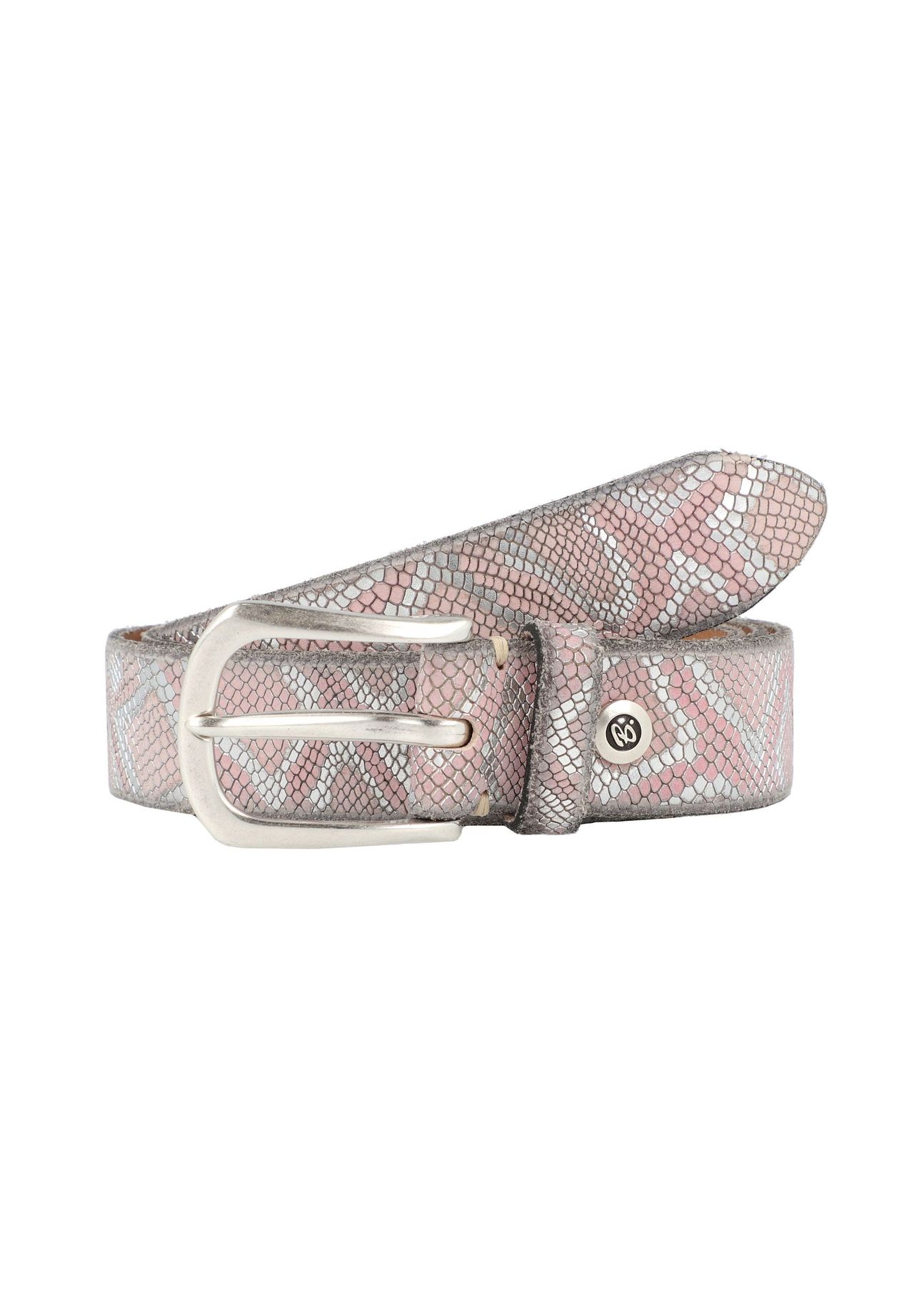 

Ремень кожаный B.BELT, цвет Rose/silver-metallic