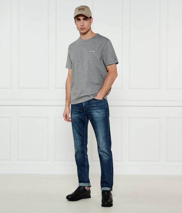 Футболка мужская Tommy Hilfiger хлопковая однотонная, серый — фото 2
