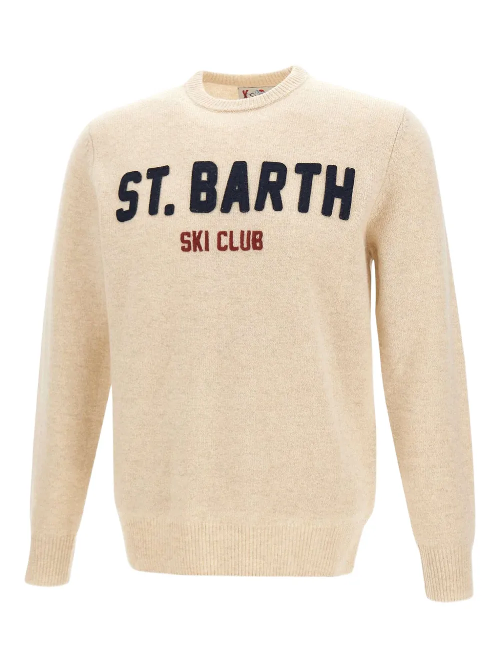 

Вышитый свитер с круглым вырезом Mc2 Saint Barth, бежевый