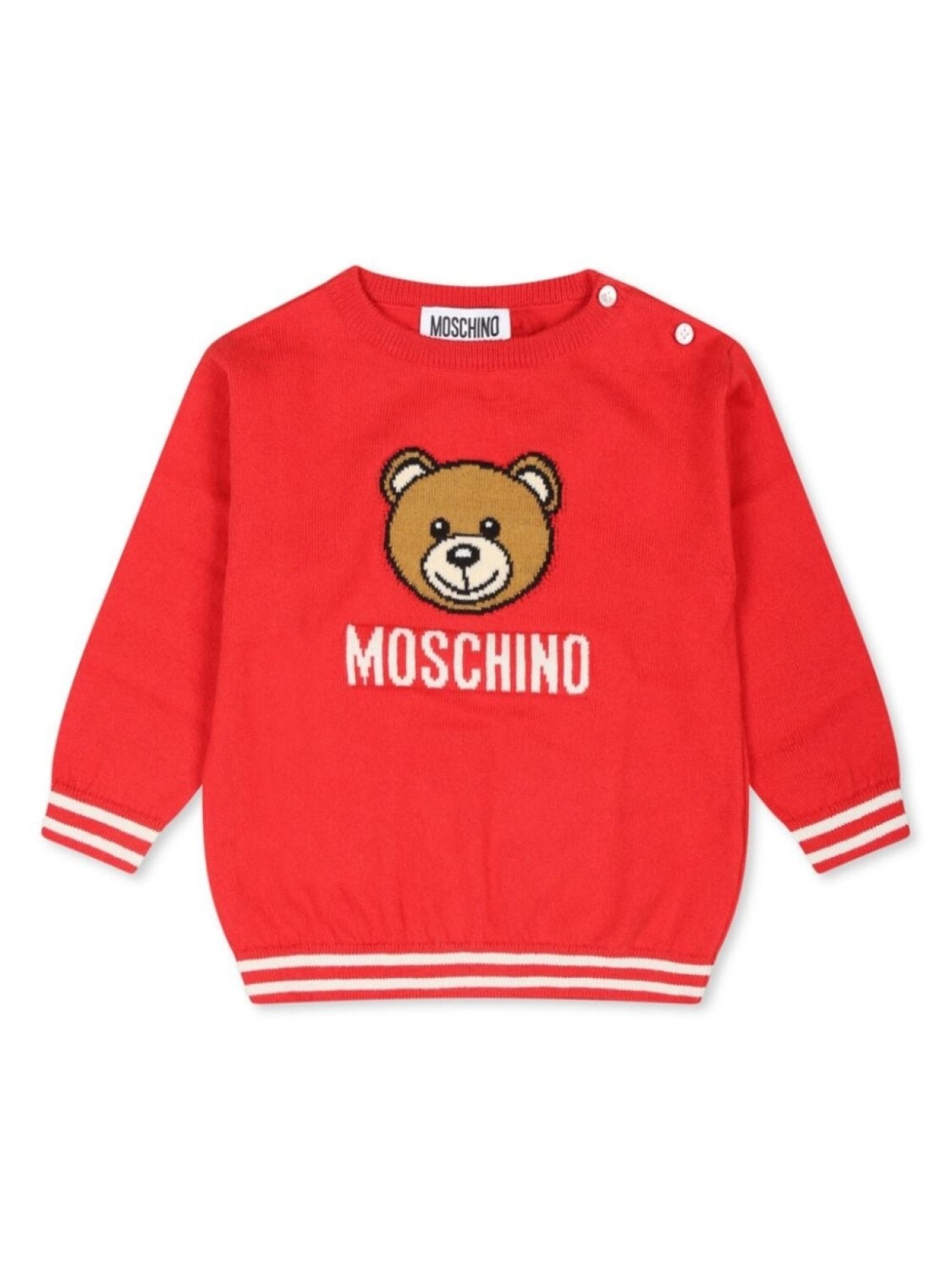 

Moschino Kids джемпер с логотипом, связанный интарсией, красный