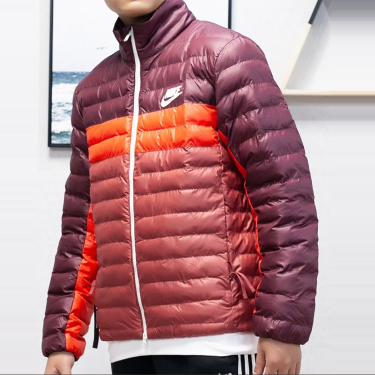 Nike Пуховик мужской Ночной закат красно-коричневый, Night Russet Red — фото 4