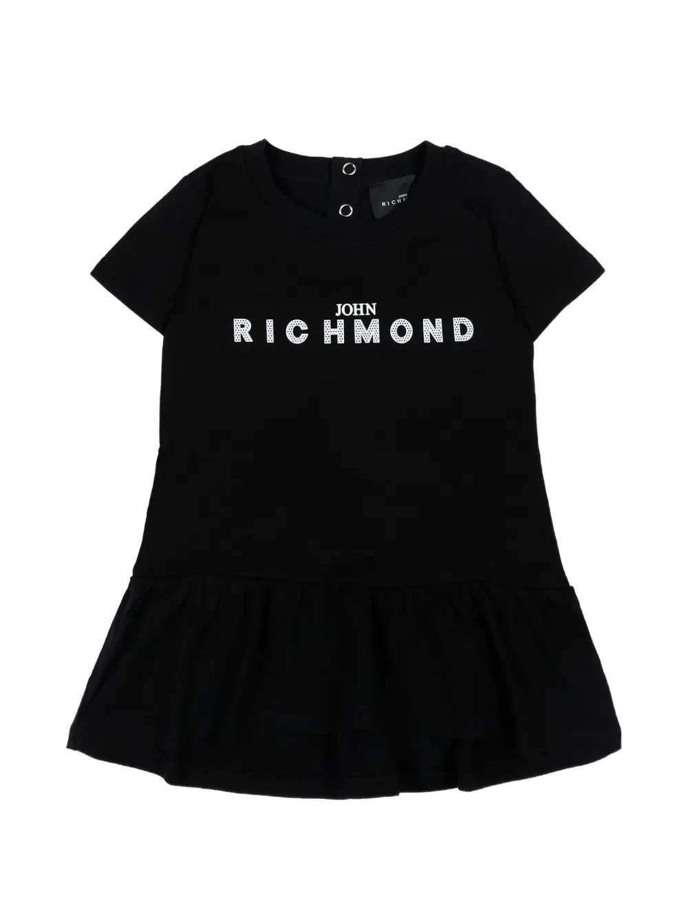 Платье с короткими рукавами и оборками John Richmond Junior, черный