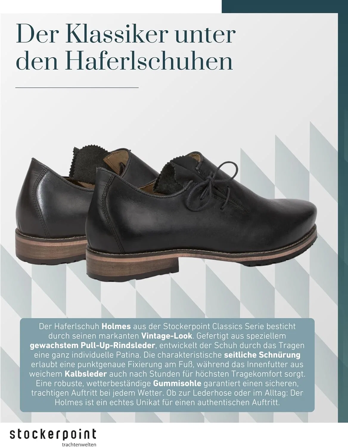 Мужские туфли Stockerpoint Holmes Haferl, Black Waxed — фото 4