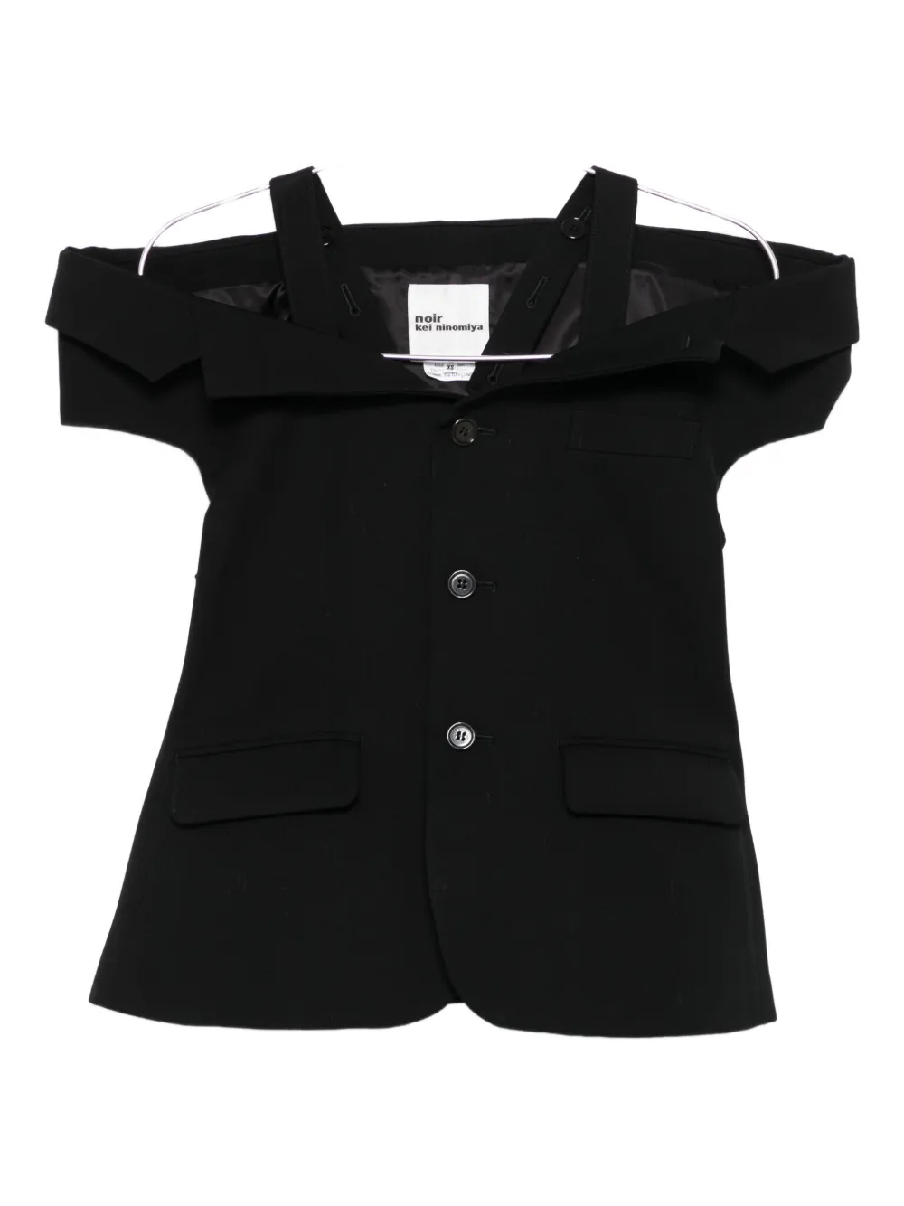 

Приталенный жакет с открытыми плечами Noir Kei Ninomiya, черный