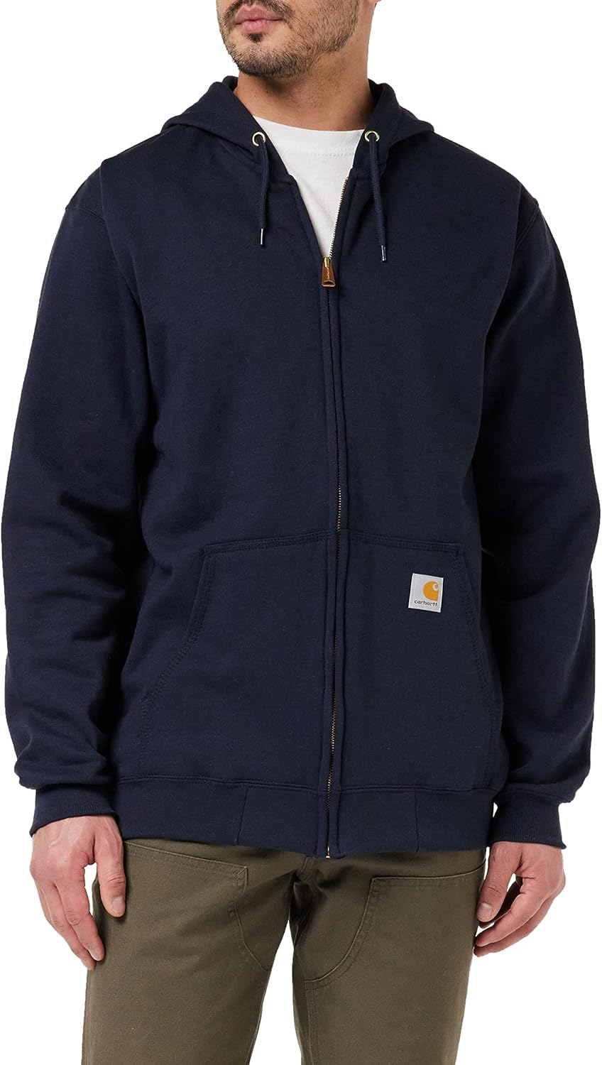

Толстовка Carhartt мужская, свободный крой, средний вес, на молнии, New Navy