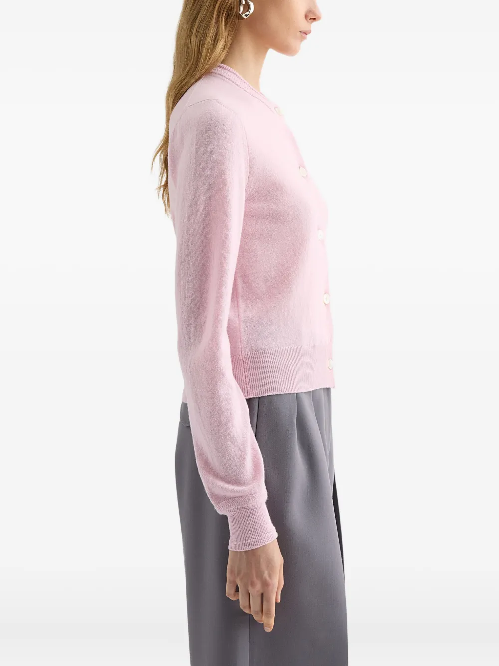 Кардиган с круглым вырезом Jil Sander, розовый — фото 3