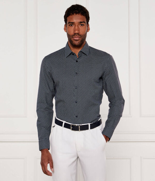 

Льняная рубашка c-hal-kent-c1-223 Casual fit Boss, синий