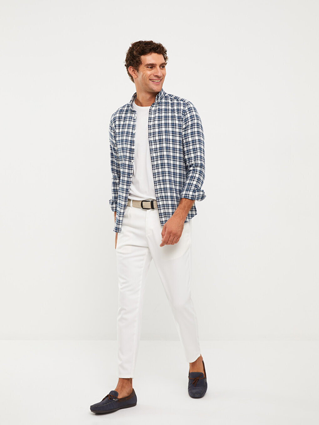 

Мужская рубашка в клетку с длинным рукавом Slim Fit LCWAIKIKI Classic