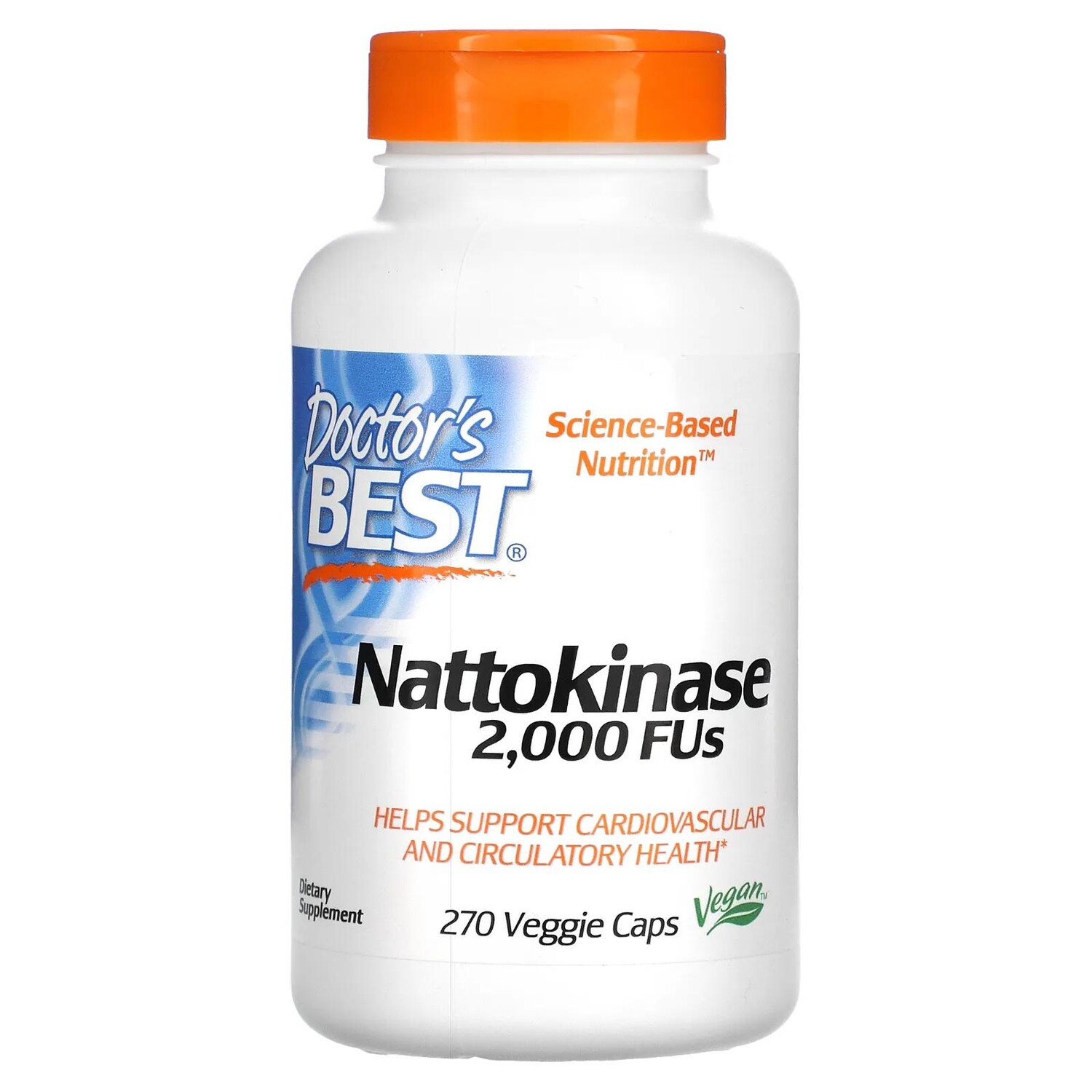 

Наттокиназа Doctor's Best Nattokinase, 2000 (FU), 270 капсул