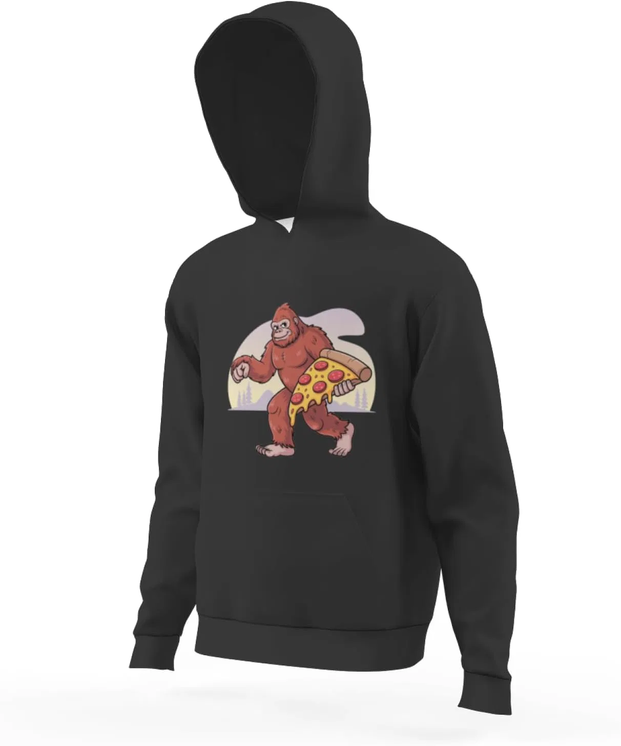 Детская худи с капюшоном HEAPPER, с принтом Bigfoot Love Pizza, белый — фото 4