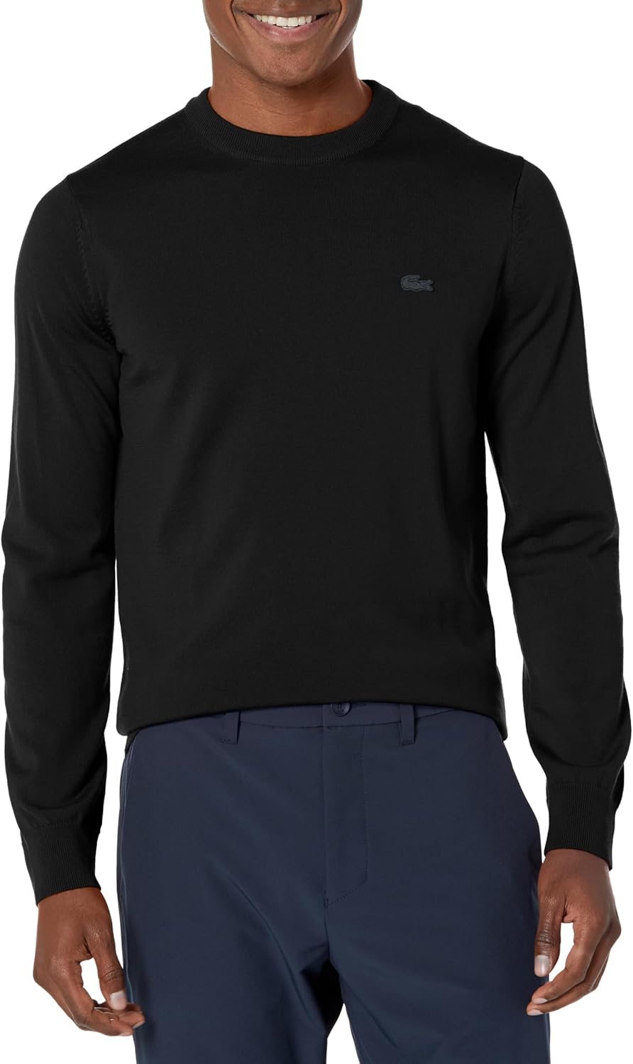 

Lacoste мужской свитер с круглым вырезом из мериносовой шерсти, Noir