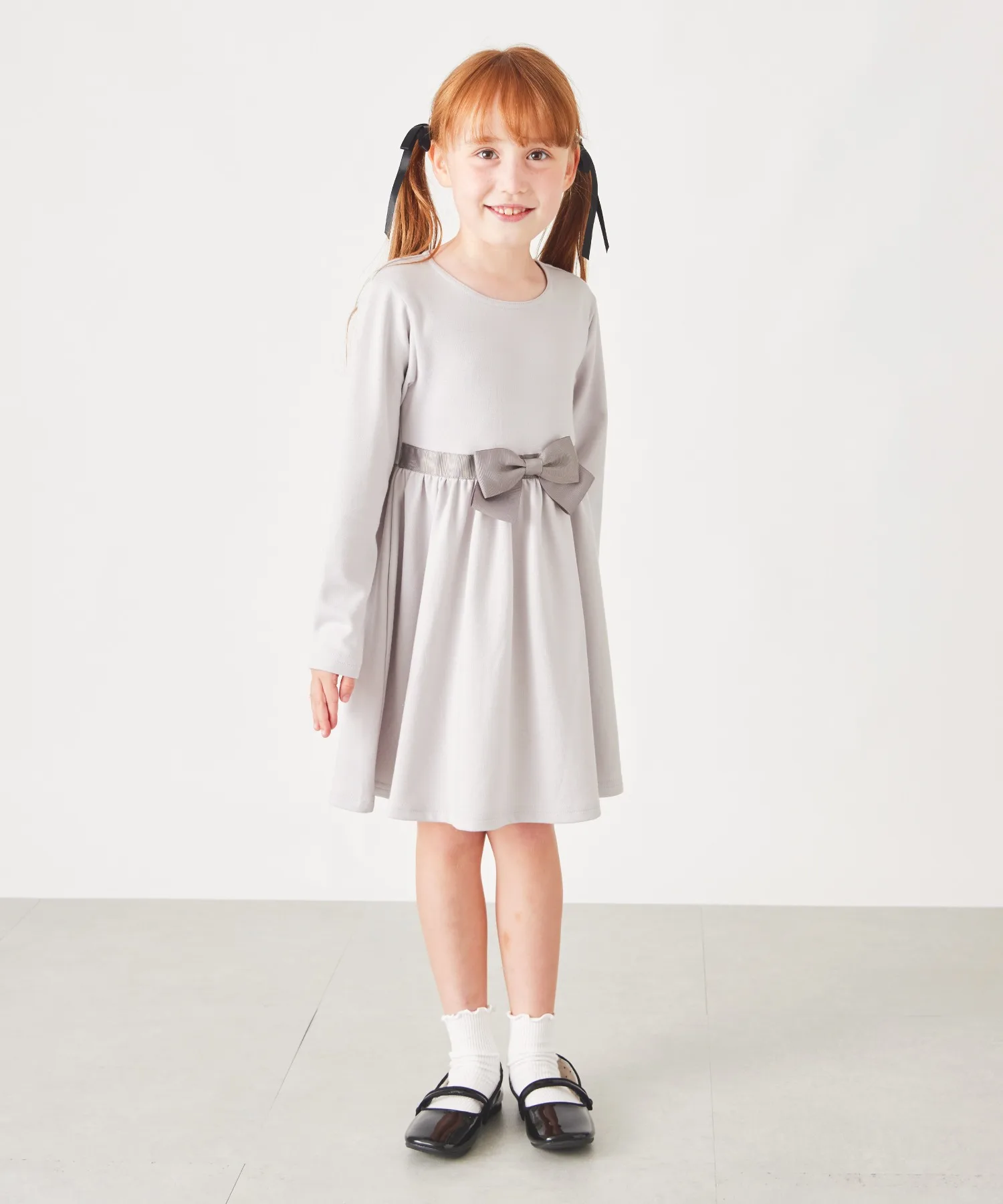 Детское платье длинное с рукавами и бантом ever closet Formal Dress черное — фото 4