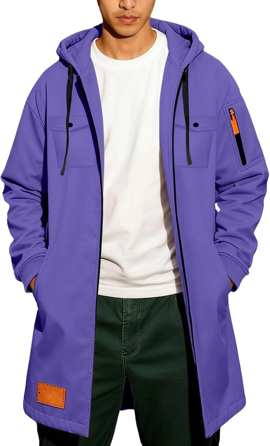 

Мужская худи с капюшоном на молнии, оверсайз, с карманами ABABC