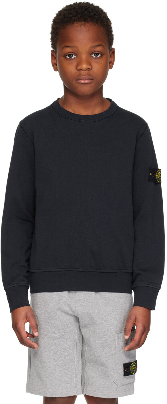 

Детский темно-синий свитшот с нашивкой Stone Island Junior, цвет Navy blue