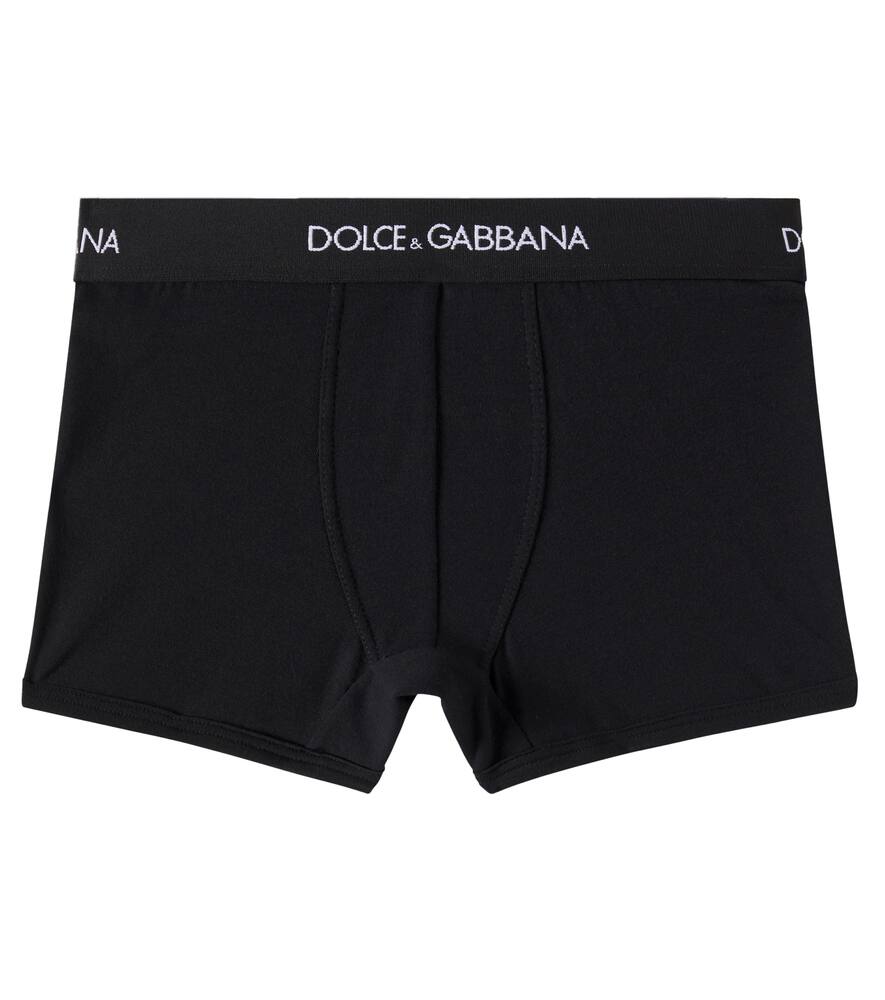 Набор из 2 трусов из хлопковой смеси с логотипом Dolce&Gabbana Kids, Nero — фото 2