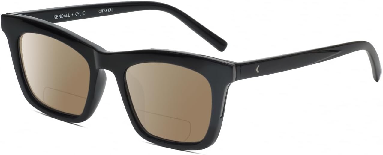 

Солнцезащитные очки для чтения Calabria K+K CRYSTAL Panto с поляризованными линзами и бифокальными линзами, глянцевые, черные, модные, дизайнерские, Gloss Black/Amber Brown Lens