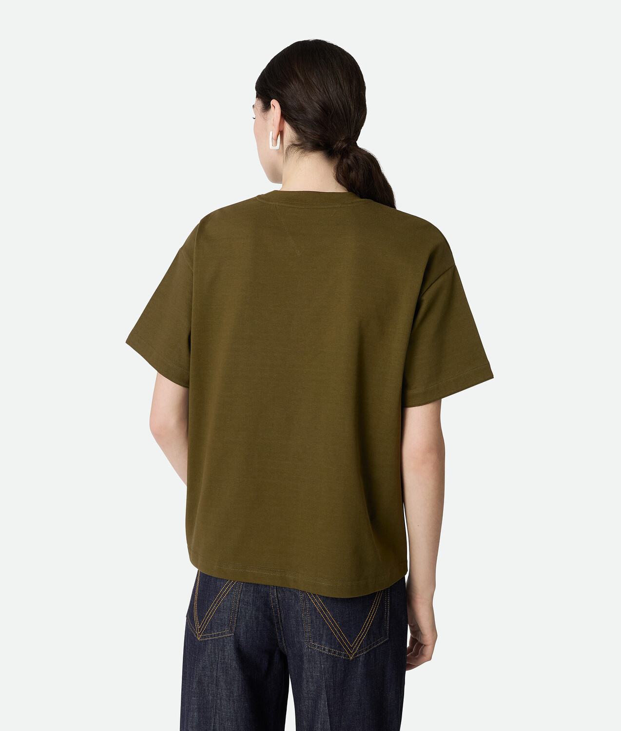 Cotton jersey t-shirt BOTTEGA VENETA, сосново-зеленый — фото 3