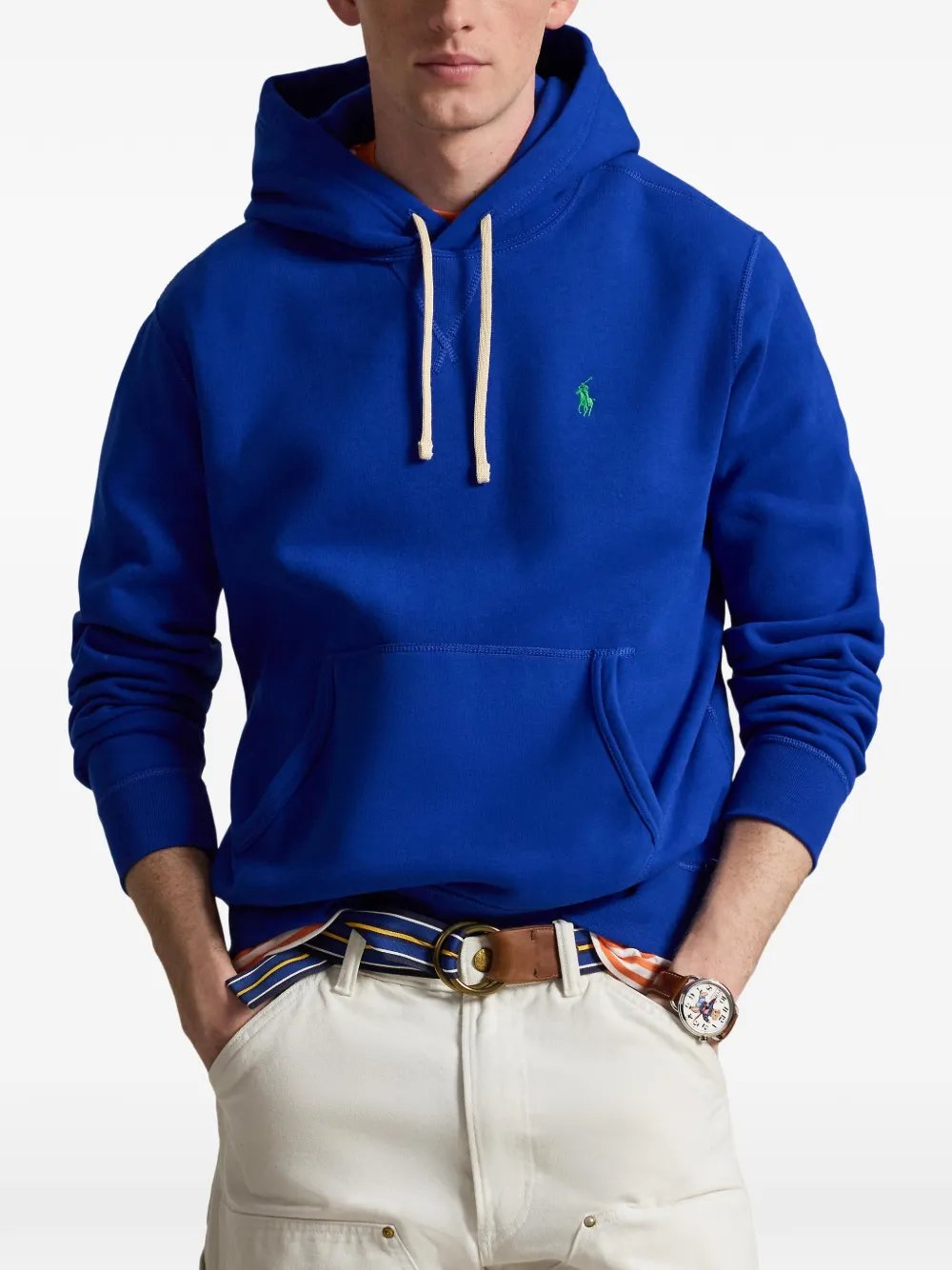 Толстовка с капюшоном, регулируемым шнурком и карманом-кенгуру Polo Ralph Lauren, синий — фото 3