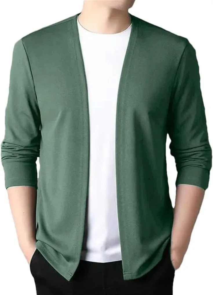 

Мужской кардиган V-образным вырезом ретро приталенный вязаный однотонный