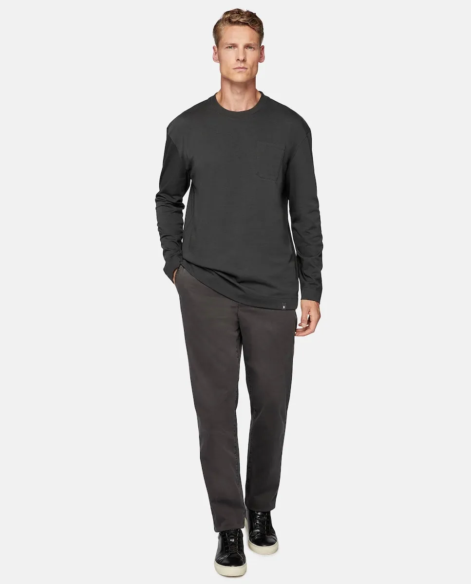 

Мужские брюки прямого кроя темно-коричневого цвета Boggi Milano