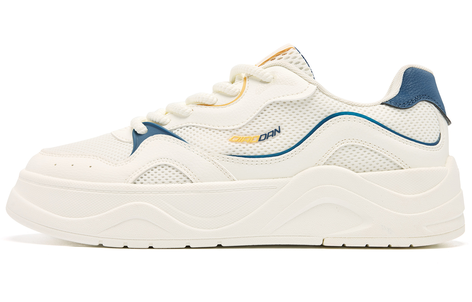 

QIAODAN Нескользящие и износостойкие легкие низкие кроссовки для скейтбординга, мужские, белые, синие