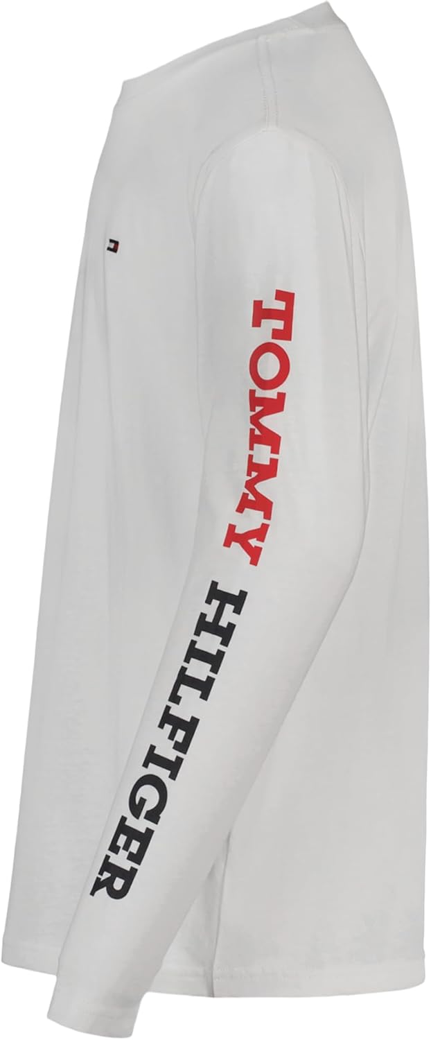Футболка Tommy Hilfiger Boys с длинным рукавом и круглым вырезом, Half And Half White — фото 2