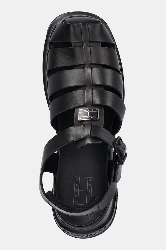 Кожаные сандалии Fisherman sandal Tommy Jeans, черный — фото 4