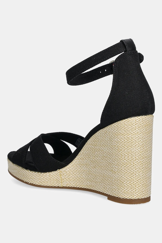 Сандалии Flag High Wedge Espadrille с перекрещивающимися ремешками Tommy Hilfiger, черный — фото 3