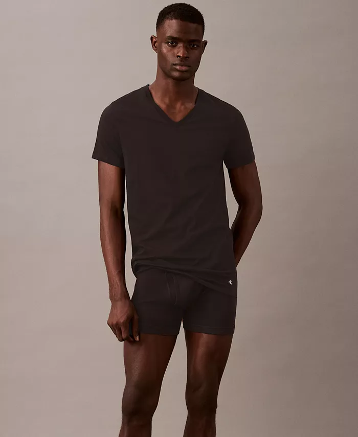 Мужские футболки с V-образным вырезом Cotton Classics, 5 штук Calvin Klein, черный — фото 2