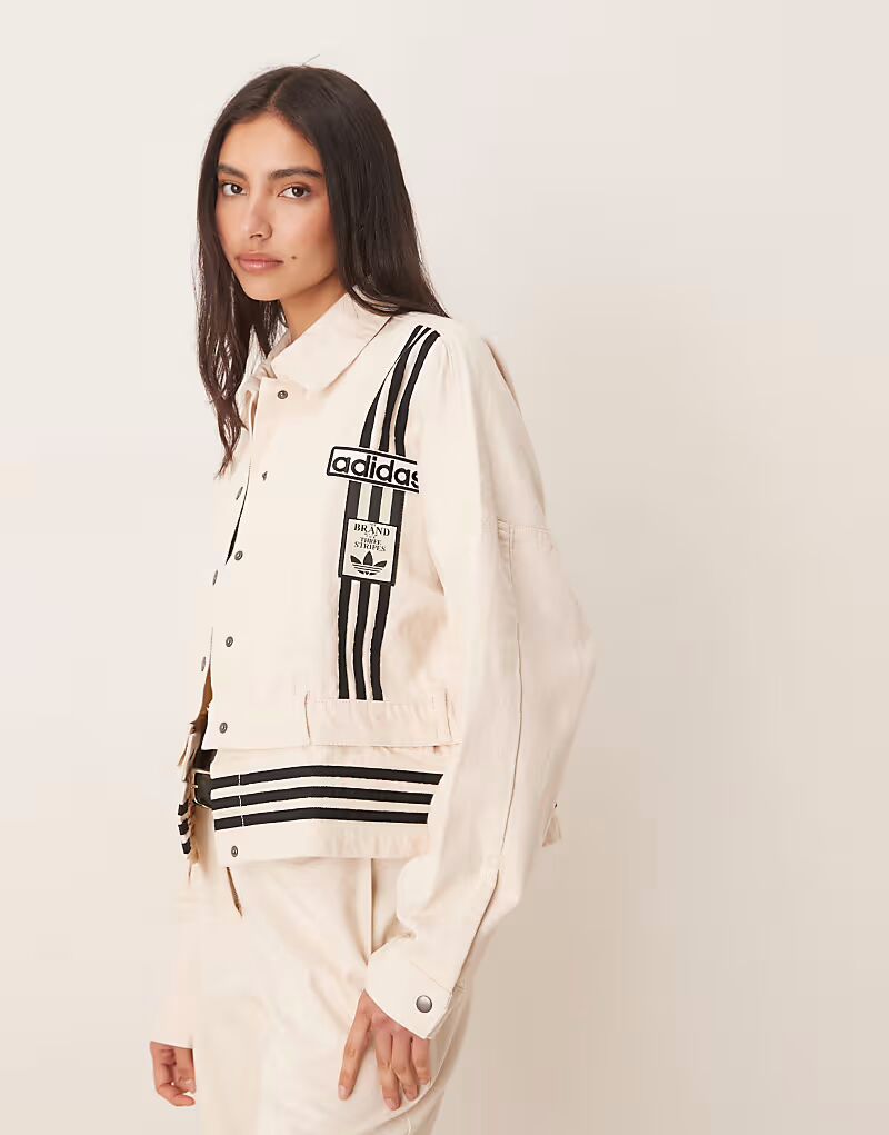 

Кремовая джинсовая куртка Adidas Originals Adicolor