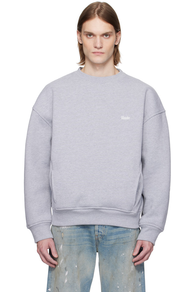

Классический свитшот с круглым вырезом Rhude, серый