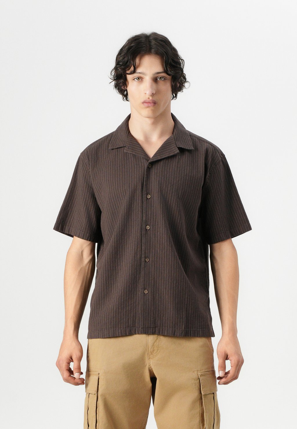 

Рубашка BOTTOMS FABRIC LAYER ON Abercrombie & Fitch, светло-коричневый