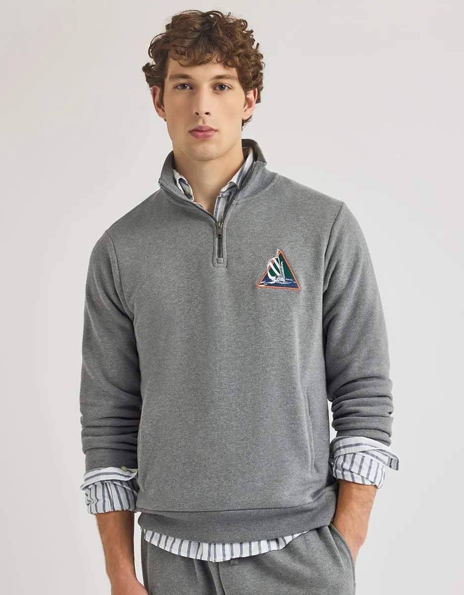 

Мужская толстовка серого цвета с воротником перкинс Nautica