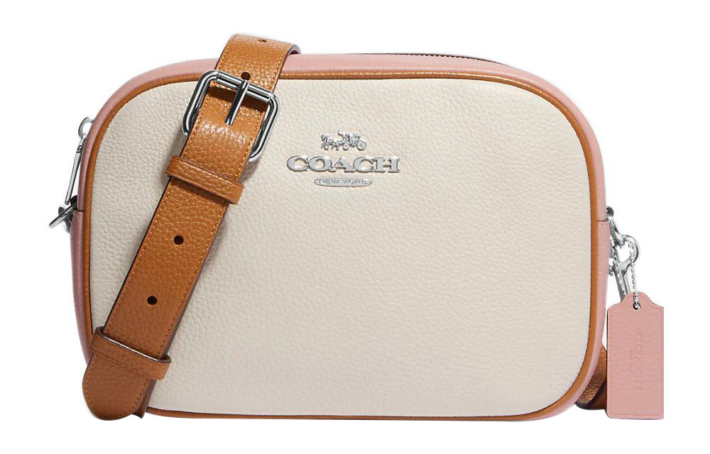 

COACH Сумка через плечо Jamie Pebbled Leather Camera Bag, средняя, для женщин, цвет Chalk White