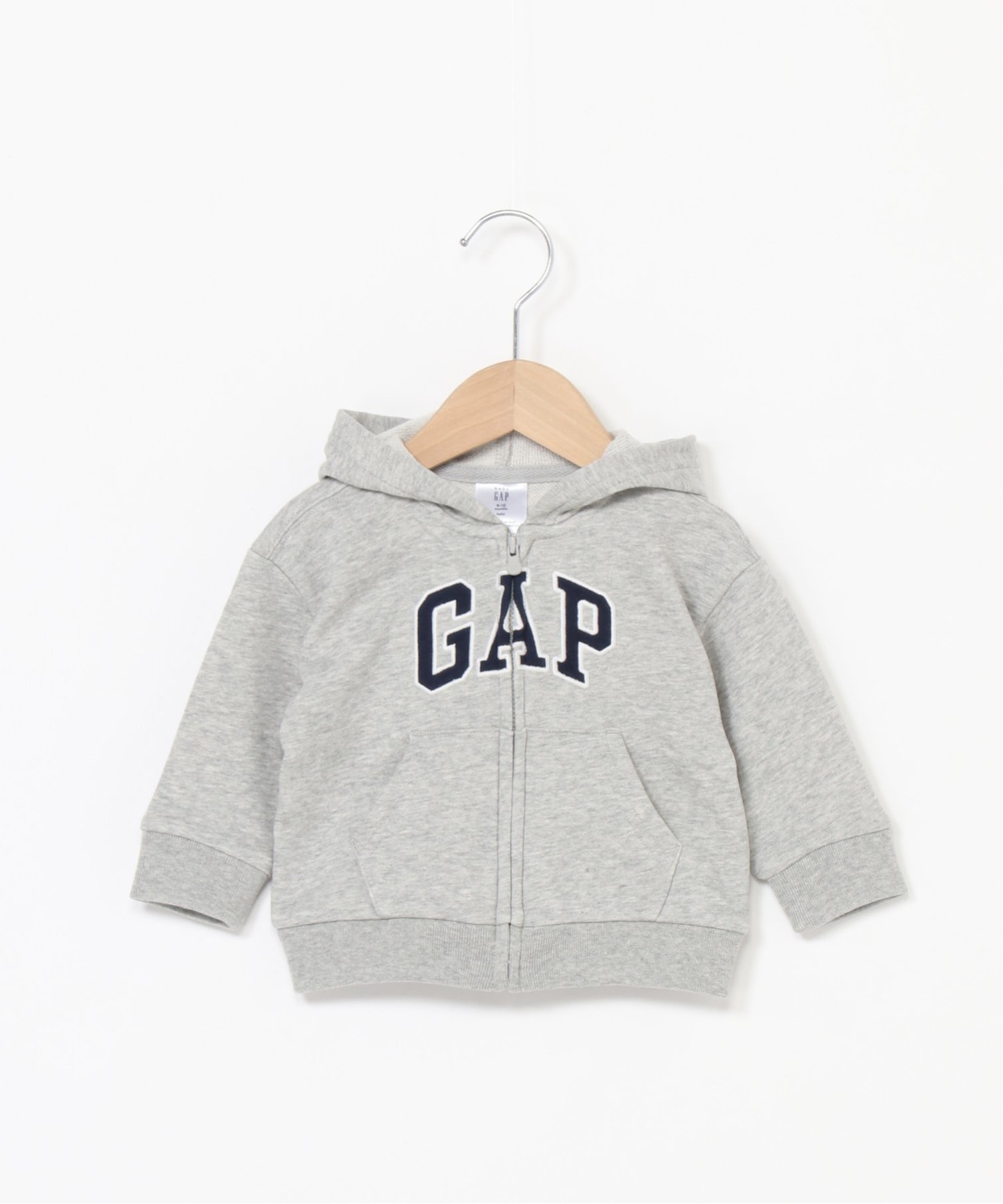 (K)babyGap Свободная толстовка на молнии с логотипом GAP, LIGHT HEATHER GREY B08 — фото 2
