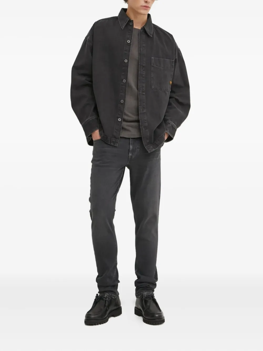 

Джинсовая рубашка с карманами G-Star RAW, черный