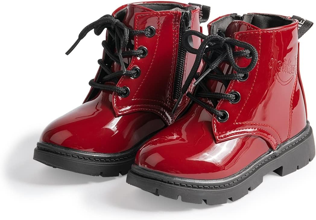 

Классические походные ботинки Sawimlgy для малышей, мальчиков и девочек, из PU-кожи, для улицы, на все четыре сезона, кроссовки до щиколотки, с высоким верхом, с прочной резиновой подошвой, повседневная обувь, 04 Rot