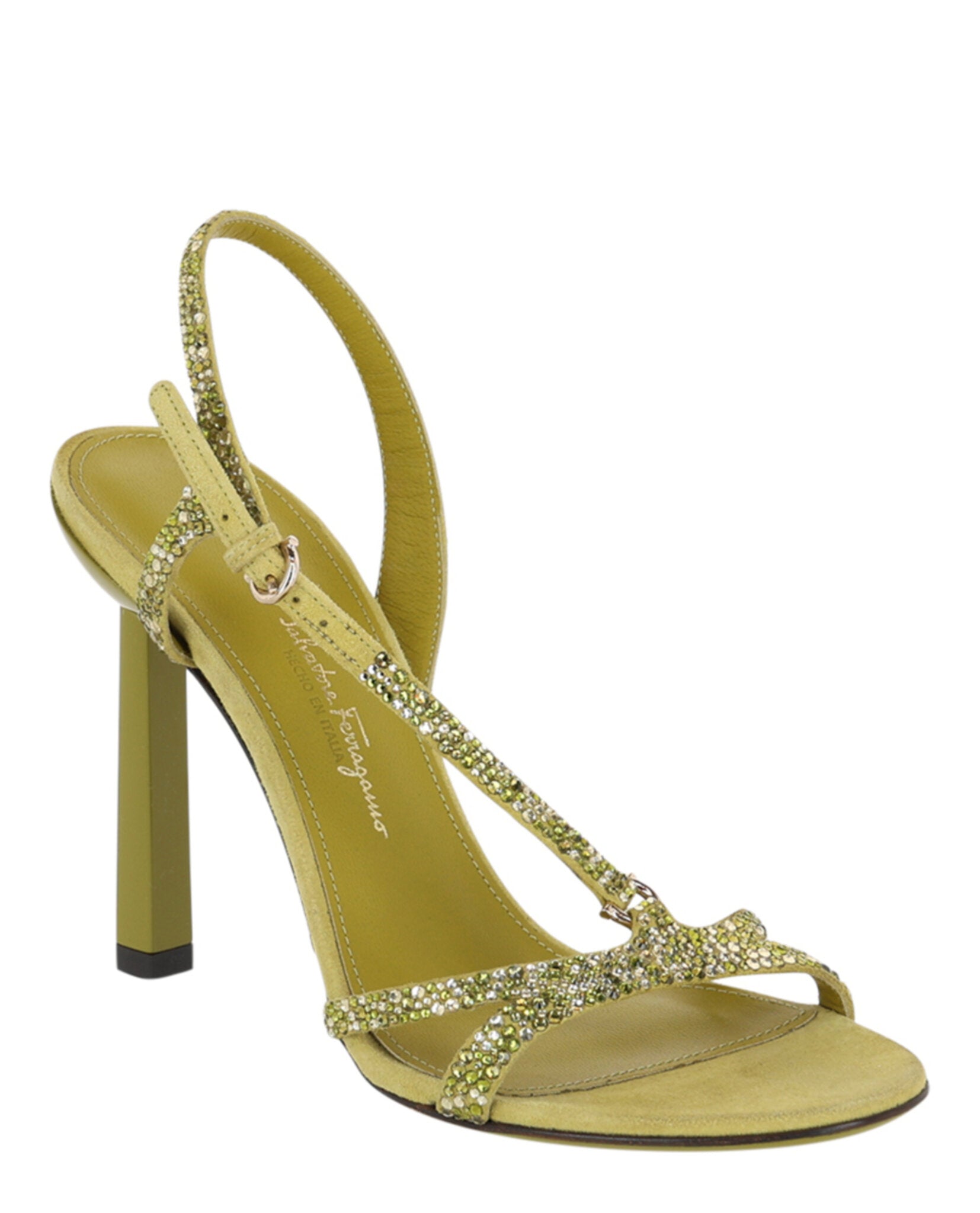Jole X5 туфли на каблуке с кристаллами Salvatore Ferragamo, зеленый — фото 2