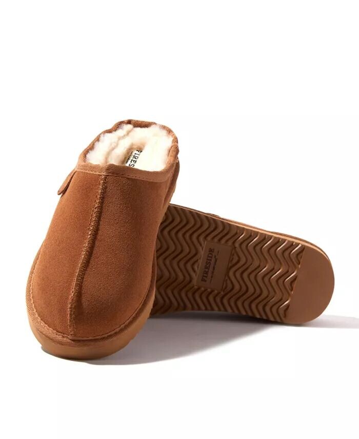Женские тапочки Fireside By Greta из натуральной овчины Dearfoams, коричневый — фото 2