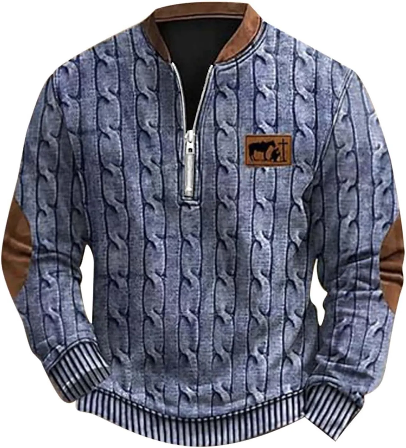 

Свитер мужской Casual Quarter Zip Pullover с фактурной вязкой